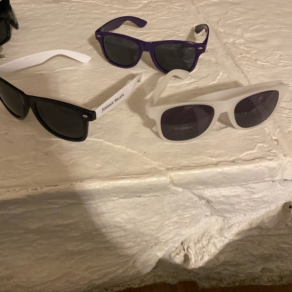 Set 3 Sunglasses Black White Purple Johnnie Walker Whiskey Barefoot UV Vodka